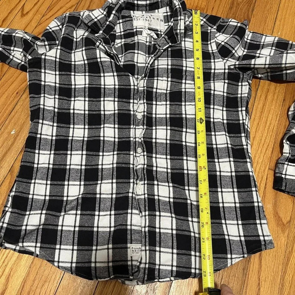 Frank & Eileen Barry Black‎ White Flannel Plaid Tailored Button Up Shirt - Picture 7 of 7